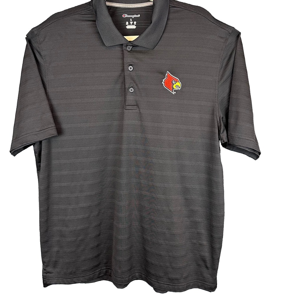 Arizona Cardinals Champion Black Polo Shirt NFL Football Men's XL Short Sleeve